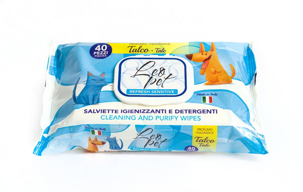 Salviette igienizzanti 40pz varie profumazioni leo pet