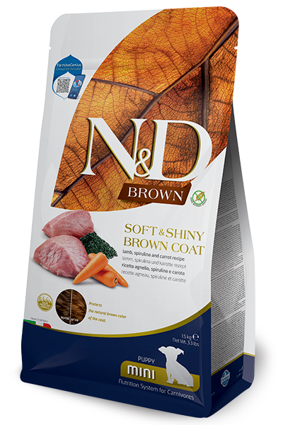 Farmina N&D Brown  Puppy Mini Agnello, Spirulina e Carote