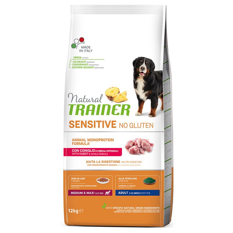 Natural Trainer Sensitive No Gluten Adult Medium/Maxi Monoproteico con Coniglio