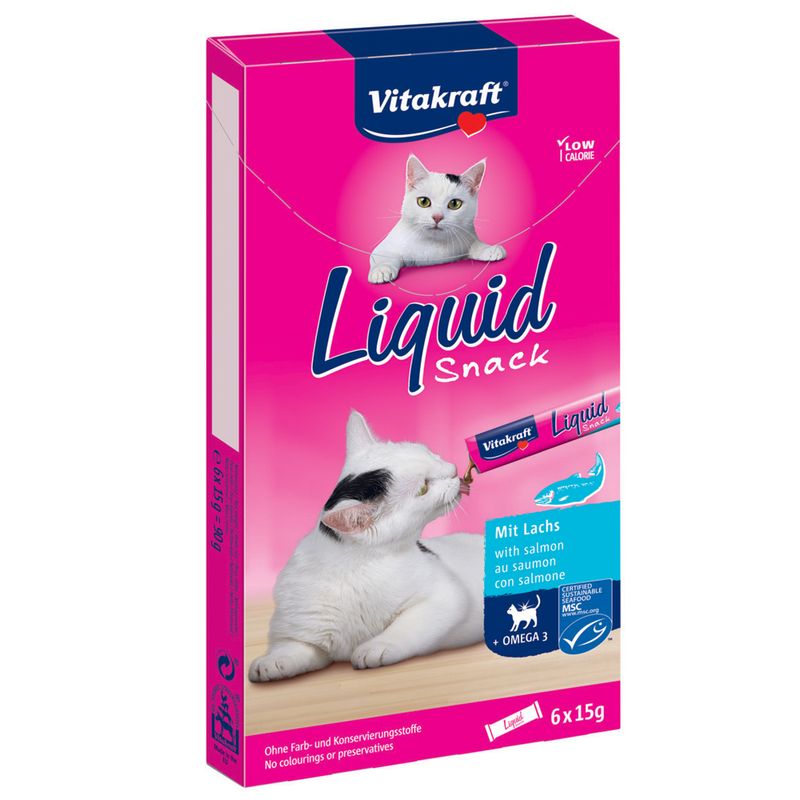 Vitakraft Cat Liquid Snack con Salmone + Omega 3