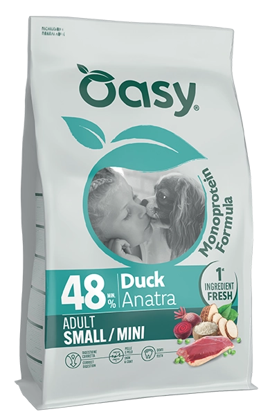 Oasy Monoprotein per Cani Adult Small/Mini Anatra