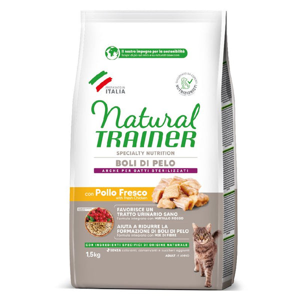 Natural Trainer Gatto Hairball Adult con pollo