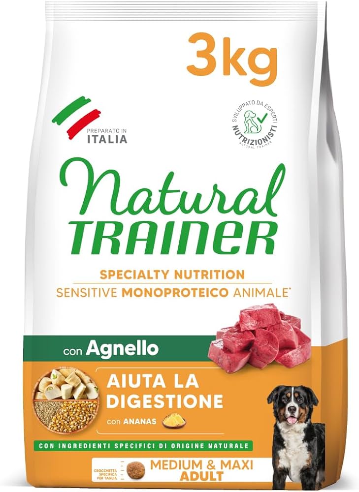 Natural Trainer Sensitive No Gluten Adult Medium/Maxi Monoproteico Agnello