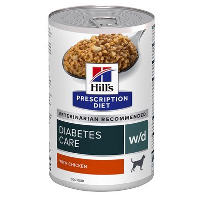 Hill's PRESCRIPTION DIET w/d Alimento per Cani con Pollo - scatoletta da 370g