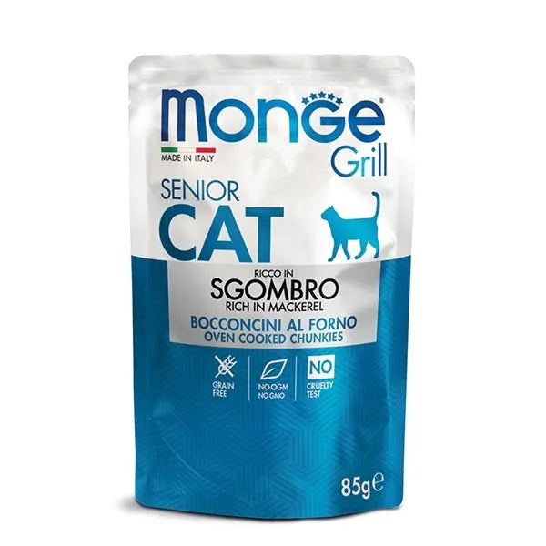 Monge Grill buste gatto senior sgombro 85gr