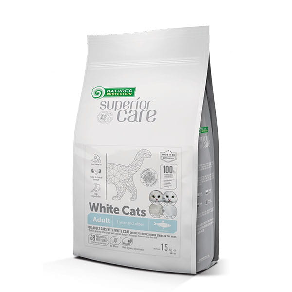 NATURE'S PROTECTION SUPERIOR CARE White Cats Grain Free Aringa per gatti a pelo bianco Adult All Breeds