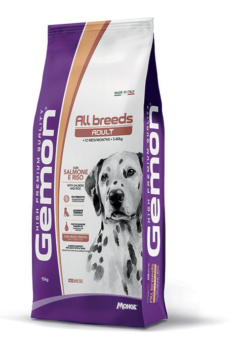 Gemon All Breeds Cane Adult Salmone e Riso 15kg