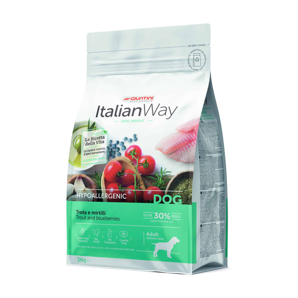ITALIAN WAY DOG Hypoallergenic Ideal Weight Trota e Mirtilli medium/maxi