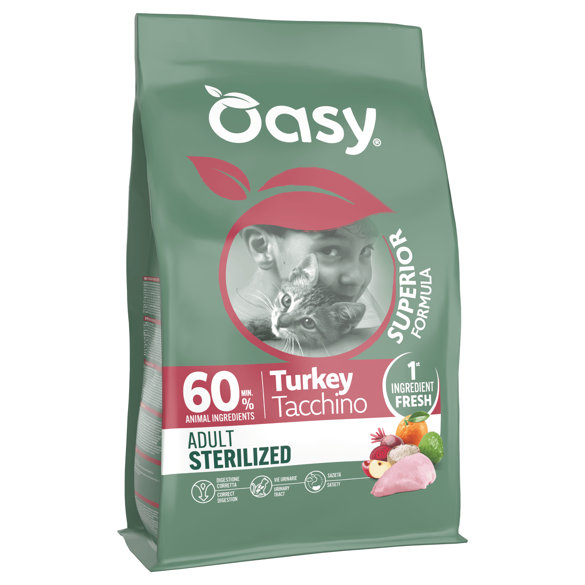 Oasy Gatto Adult Sterilizzato Tacchino 1.5Kg
