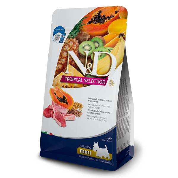 Farmina N&D Tropical Cane Adult Mini Low Grain Agnello e Frutta Tropicale
