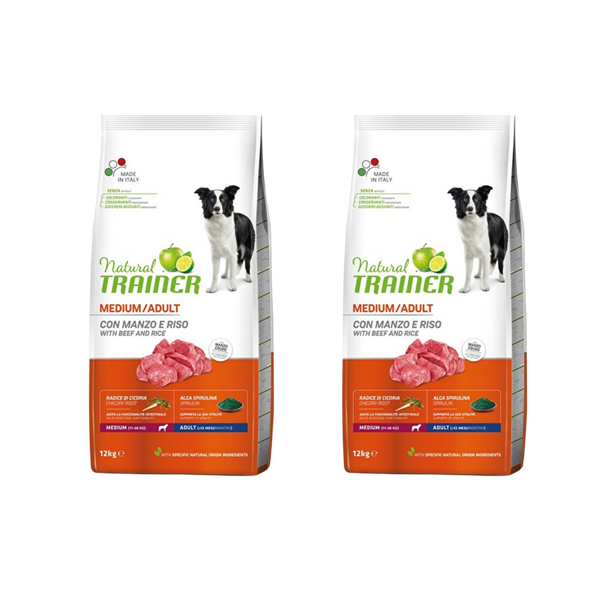 COMBO 2X NATURAL TRAINER MEDIUM ADULT AL MANZO 12KG