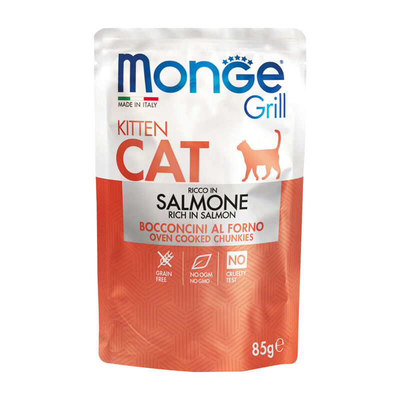 Monge Grill buste gatto kitten salmone 85gr