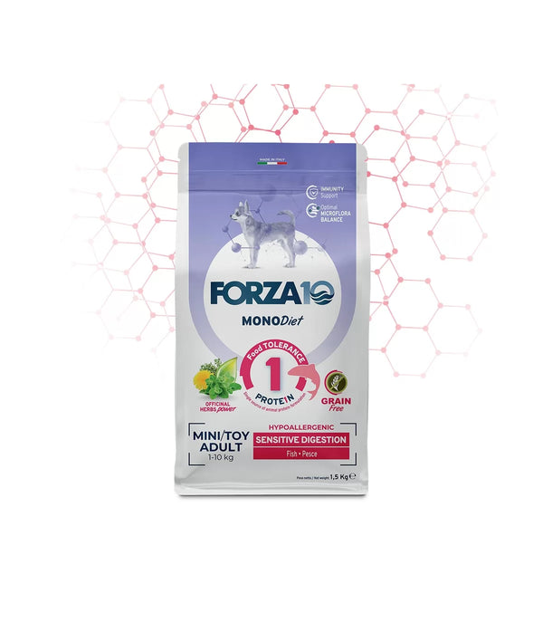 Forza10 MonoDiet  adult mini toy sensitive digestion pesce 1,5 kg