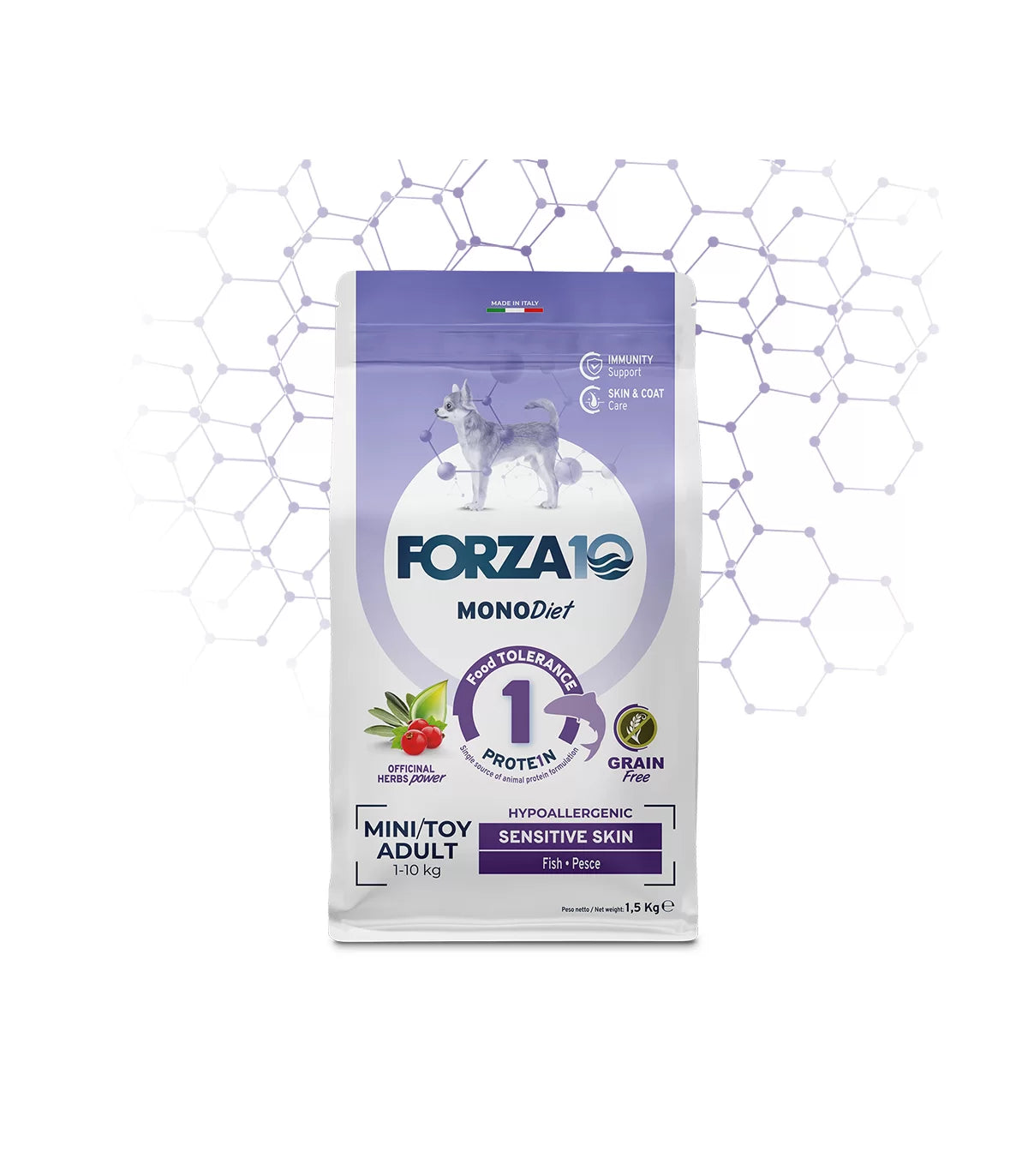 Forza10 MonoDiet adult mini toy sensitive skin pesce 1,5 kg