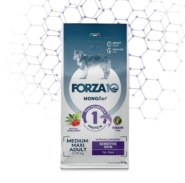 Forza10 MonoDiet Medium/Maxi Adult Sensitive Skin Pesce 12Kg