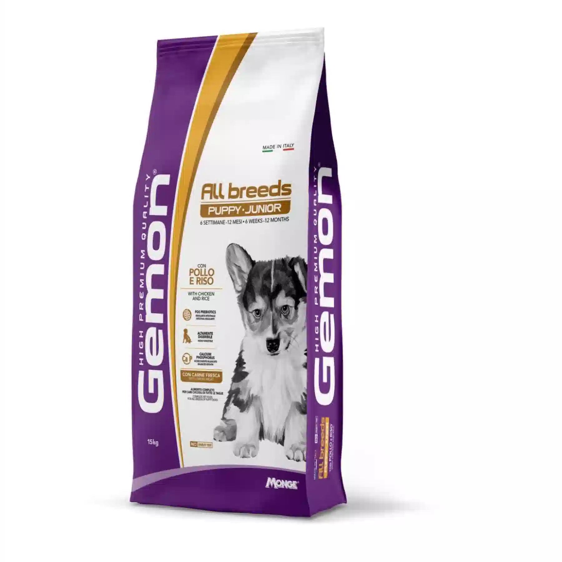 Gemon All breed Puppy & Junior con Pollo e Riso - cane