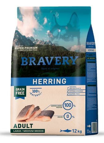 Bravery Dog Medium Large Adult Aringa Grain Free Monoprotein