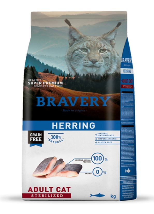 Bravery Cat Adult Sterilizzato Aringa Grain Free Monoprotein