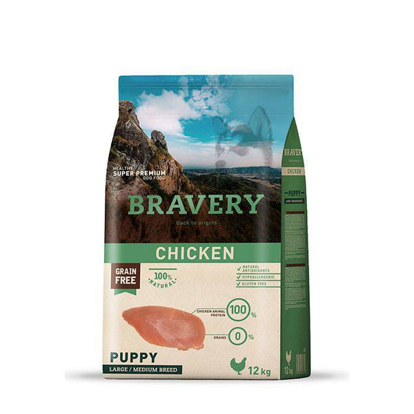 Bravery Dog Medium Large Puppy Pollo Grain Free Monoprotein