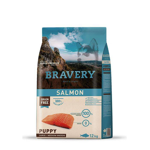 Bravery Dog Medium Large Puppy Salmone Grain Free Monoprotein