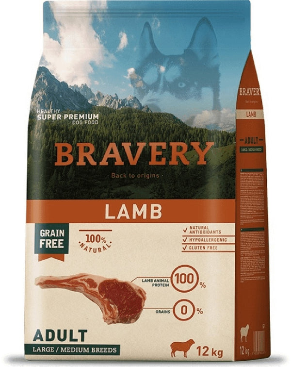 Bravery Dog Medium Large Adult Agnello Grain Free Monoprotein