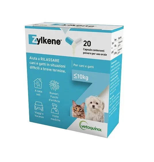 Zylkene 75 mg Integratore Cani e Gatti Fino a 10 Kg 20 Capsule