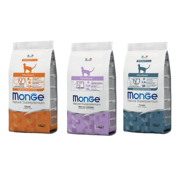 COMBO 2X MONGE NATURAL SUPERPREMIUM GATTO STERILIZZATO 10KG - GUSTI VARI