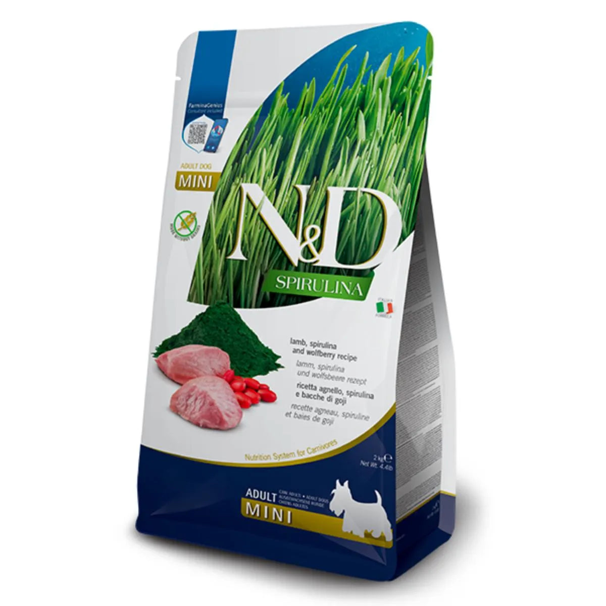 Farmina N&D Cane Spirulina Agnello e Bacche di Goji Adult Mini