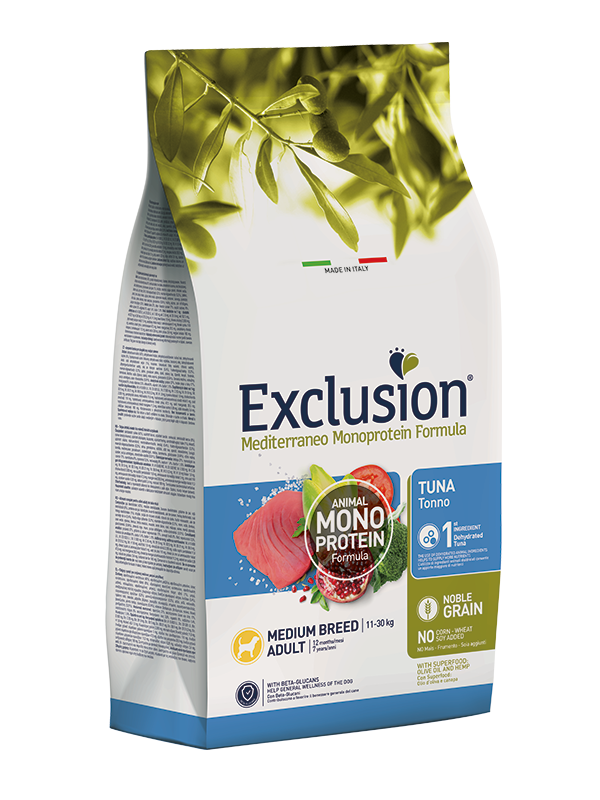 EXCLUSION MEDITERRANEO Monoproteic -Medium Adult | tonno 11-30kg