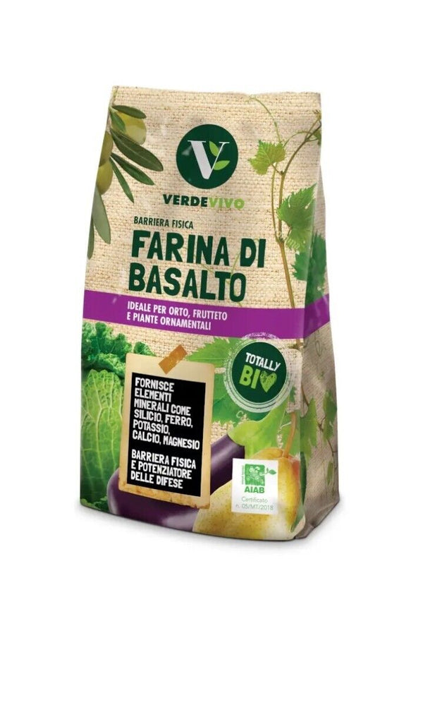 Farina di Basalto Bio Verde Vivo 1Kg Ferro Potassio Calcio Magnesio