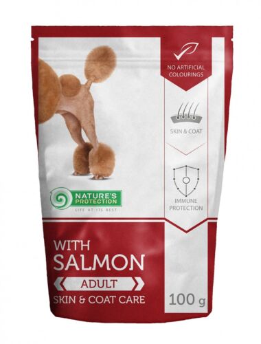 NATURE'S PROTECTION POUCH UMIDO CANE SKIN E COAT SALMONE 100 GR