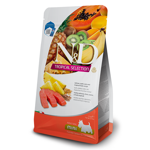 Farmina N&D Tropical Cane Adult Mini Low Grain Salmone e Frutta tropicale