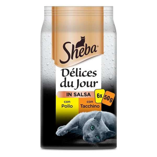 Sheba Délices Du Jour in Salsa Pollo e Tacchino Busta Multipack 6x50G