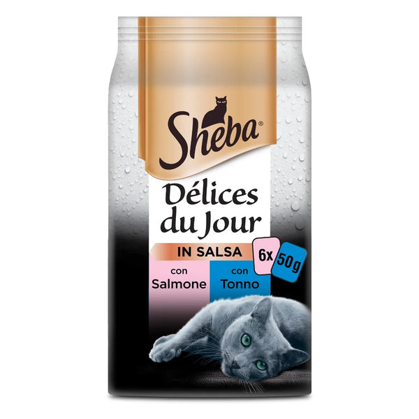 Sheba Délices Du Jour in Salsa Salmone e Tonno Busta Multipack 6x50G
