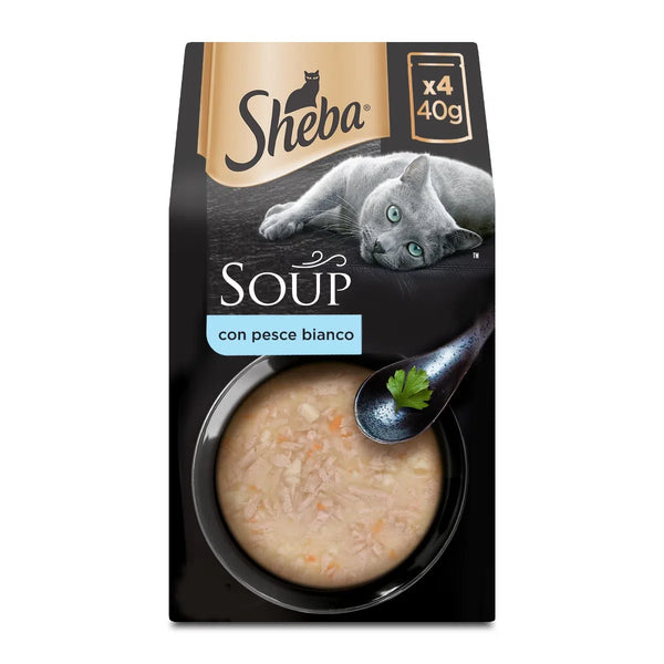 Sheba Soup al Pesce Bianco Busta Multipack 4x40G