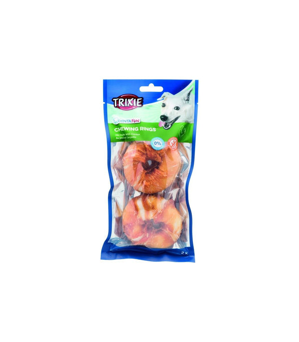 Trixie 2 Pezzi Denta Fun Chewing Rings al Pollo da 110gr ø 6cm