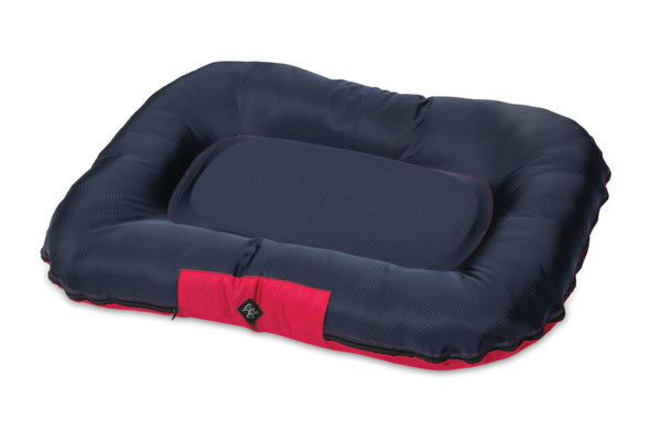 Cuscinone "Plutone" Sfoderabile a Nido d'ape Blu Scuro e Rosso