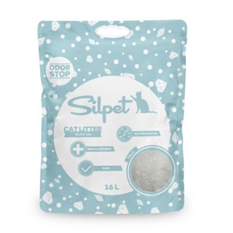 Silpet Lettiera in Silica - Gel 16 Litri Talco