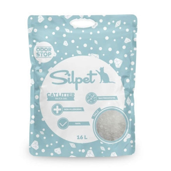 Silpet Lettiera in Silica - Gel 16 Litri Talco