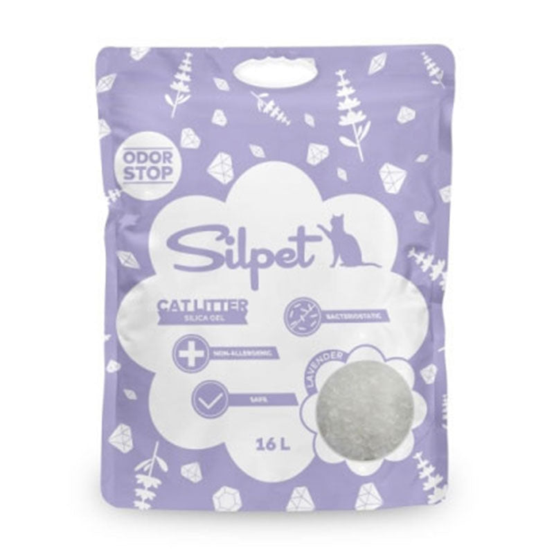Silpet Lettiera in Silica - Gel 16 Litri Lavanda