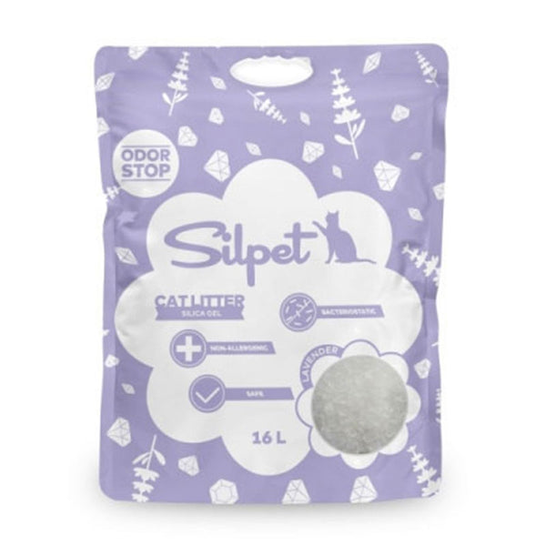 Silpet Lettiera in Silica - Gel 16 Litri Lavanda