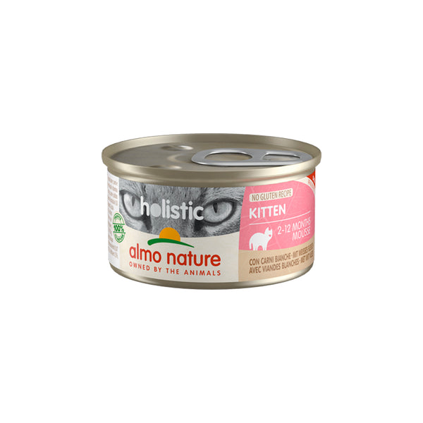 Almo Nature Holistic Kitten Lattina 85G con carni bianche