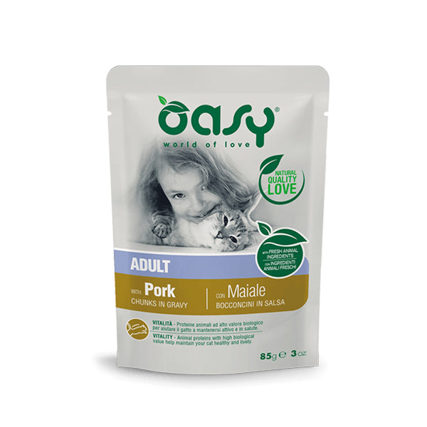 Oasy - Umido Gatto - BOCCONCINI IN SALSA • Adult con Maiale