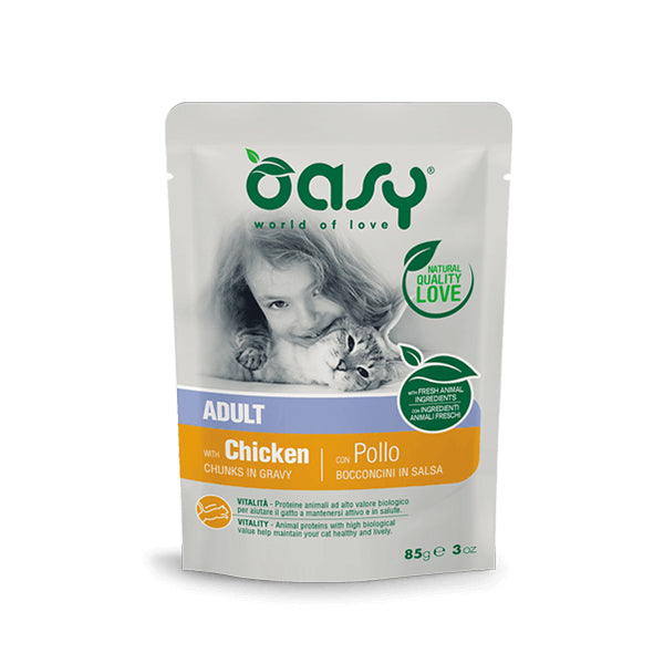Oasy - Umido Gatto - BOCCONCINI IN SALSA • Adult con Pollo