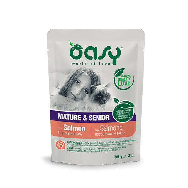 Oasy - Umido Gatto - BOCCONCINI IN SALSA • Mature & Senior con Salmone