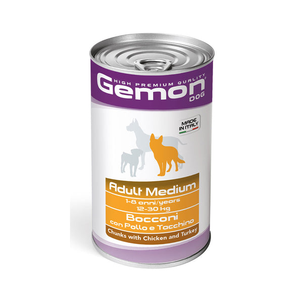 Gemon Bocconi con Pollo e tacchino – Adult Medium