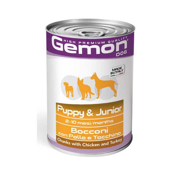 Gemon Bocconi con Pollo e Tacchino – Puppy & Junior