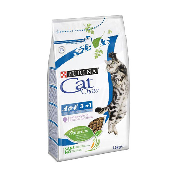 CAT CHOW 3 IN 1 Gatto Crocchette ricco in Tacchino