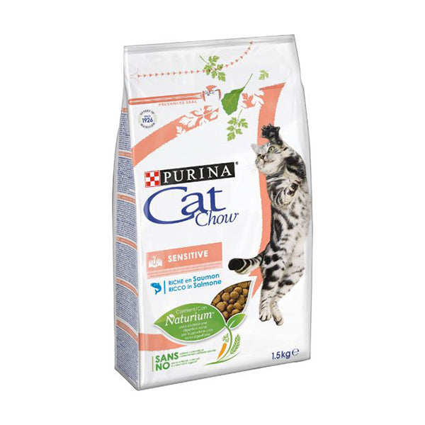 CAT CHOW Sensitive Gatto Crocchette ricco in Salmone