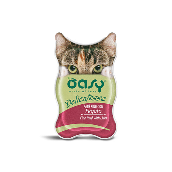 Oasy Delicatesse Busta 85G - Umido Gatto - Patè fine con Fegato